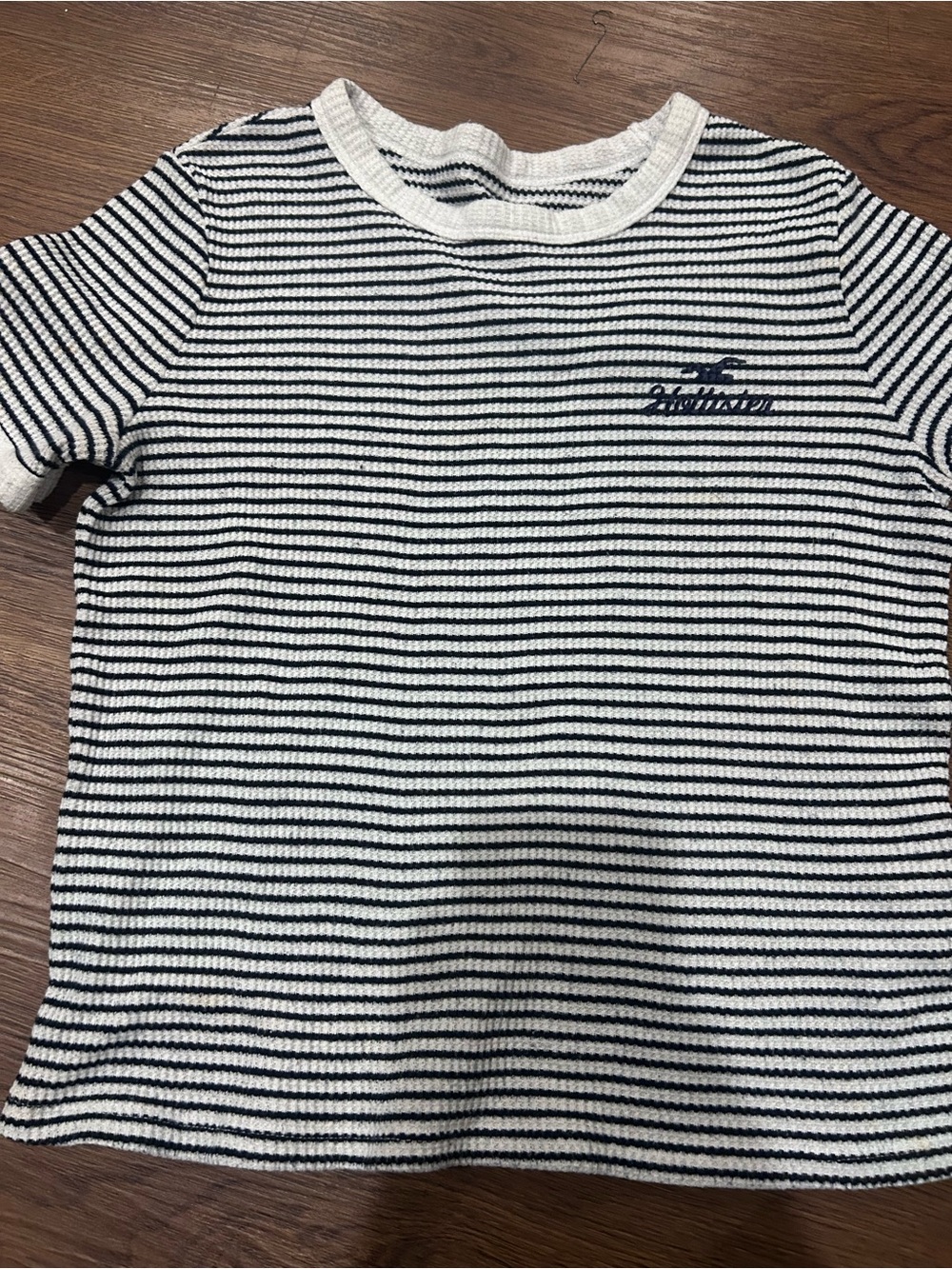 Hollister Navy & White Striped Short-Sleeve Knit Tee